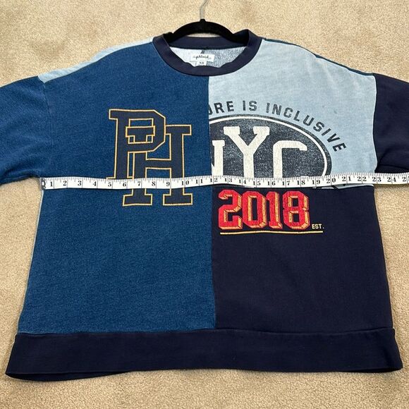 The Phluid Project Blue Gender Neutral Inclusive Patchwork Sweatshirt Size XS - Picture 3 of 11